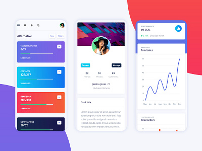 Argon Dashboard Pro bootstrap 4 charter dashboard gradient mobile mobile app design profile card progress bar responsive web design