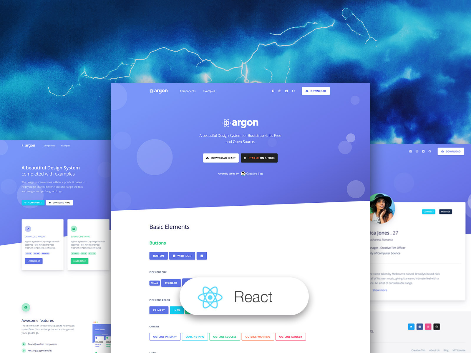 Argon Design System React by Creative Tim on Dribbble