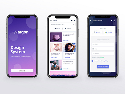 Argon Mobile UI Kit app articles figma free freebies login page mobile onboarding sign in sketch uidesign uiux web design xd