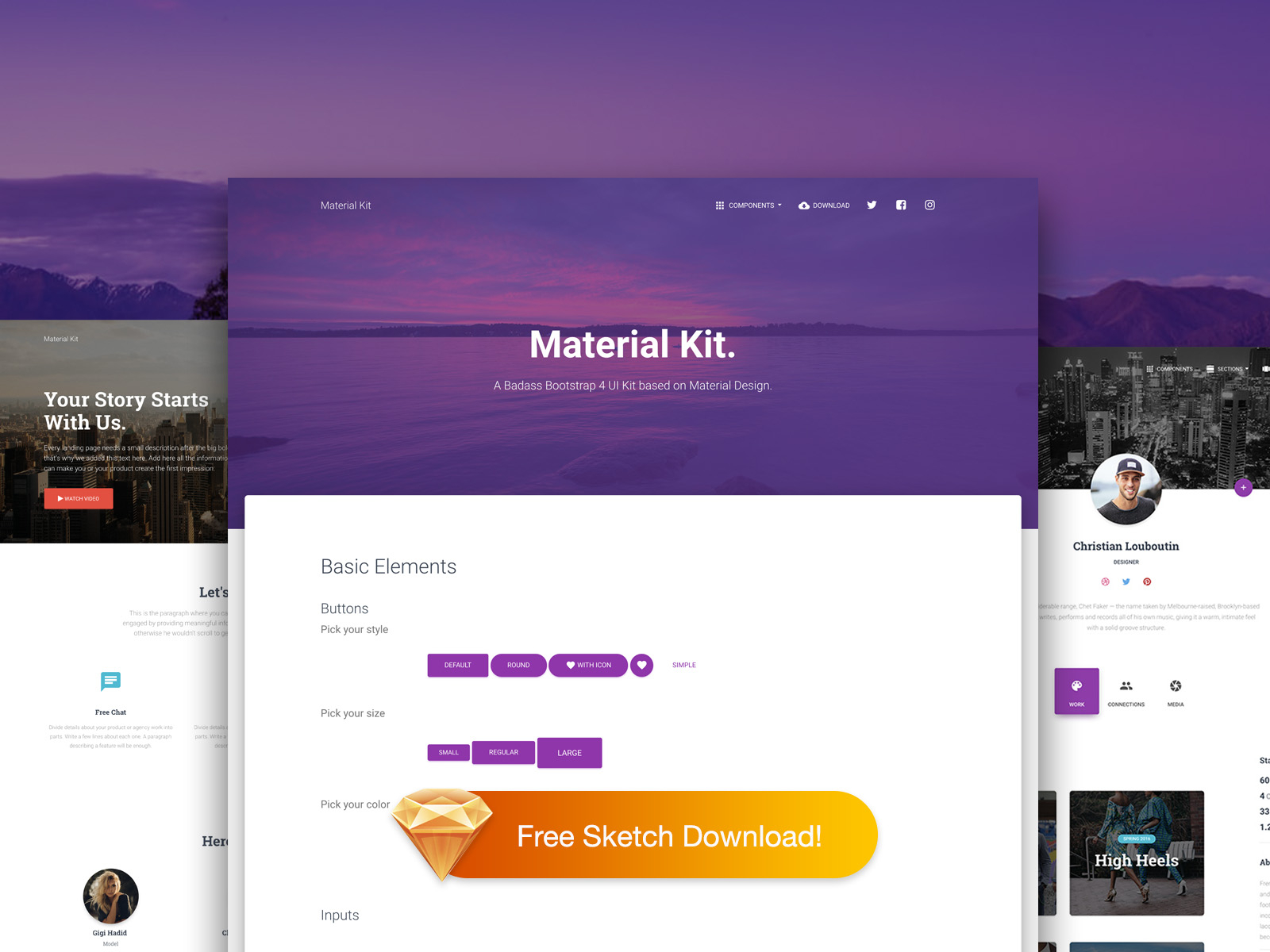 Material Kit By Creative Tim On Dribbble