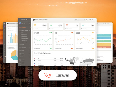 Paper Dashboard PRO Laravel charts dashboard design laravel map notifications responsive sidebar web design widgets