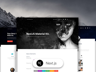 Next.js Material Kit components free freebies kit landing page material ui materialdesign nextjs profile responsive web design