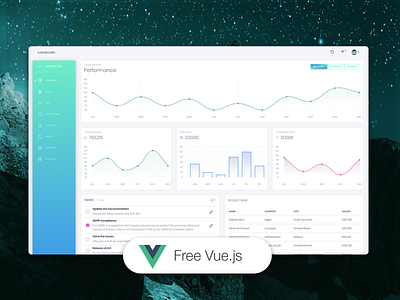 Vue White Dashboard