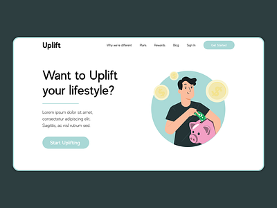 Uplift | Landing Screen design illustration landingpage uidesign uiux uxdesign