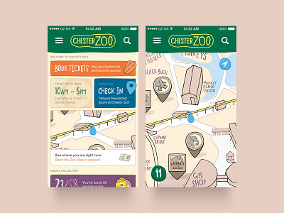 Chester Zoo App – Guide and Map app chester zoo guide illustration iphone location map pin tickets zoo