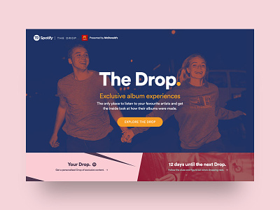 Spotify | The Drop (Pitch) – Landing albums artist content drops microsite music spotify