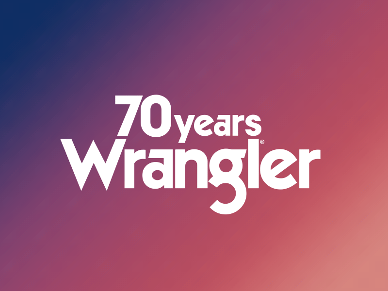70 Years of Wrangler – Logo animation gradient logo wrangler