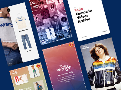 70 Years of Wrangler – Overview anniversary gradient jeans lookbook microsite wrangler