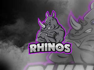 RHINO gray logo mascotlogo rhino rhino logo rhino3d rhinos