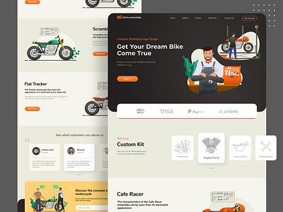 Custom Motorcycle Repair Shop design illustration interface interface illustration interfacedesign uidesign uiux user profile vector web