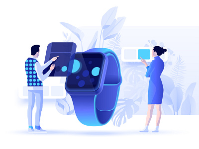 iwatch concept app branding character contemporary illustraion illustration interface iwatch minimal