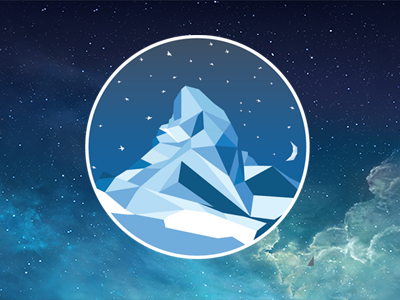 Matterhorn logo concept logo matterhorn mountain night polygonal sky