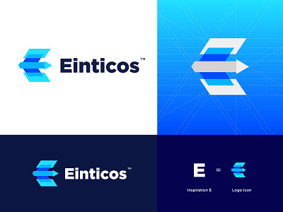 Einticos Logo Concept using letter E brandidentity branding creativelogo elogo letterlogo logo logodesign logodesigner modern logo visualidentity