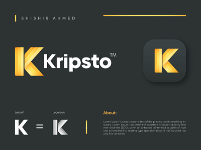 Kripsto Logo Design Concept klogo minimal