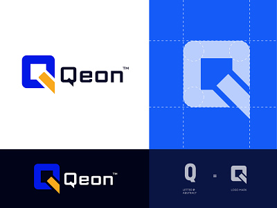 Qeon logo design concept america