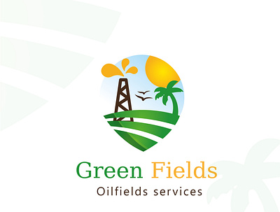 Logo " Green Fields " art branding company freehand identity illustration illustrator logo logos ui