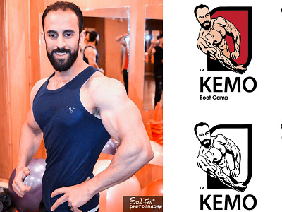 logo "Kemo Fitness Center" bodybuilding branding center company designer fitness identity illustrator logo
