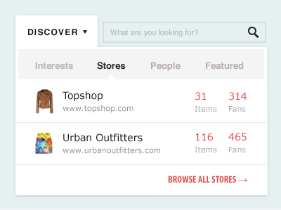 Discover Dropdown