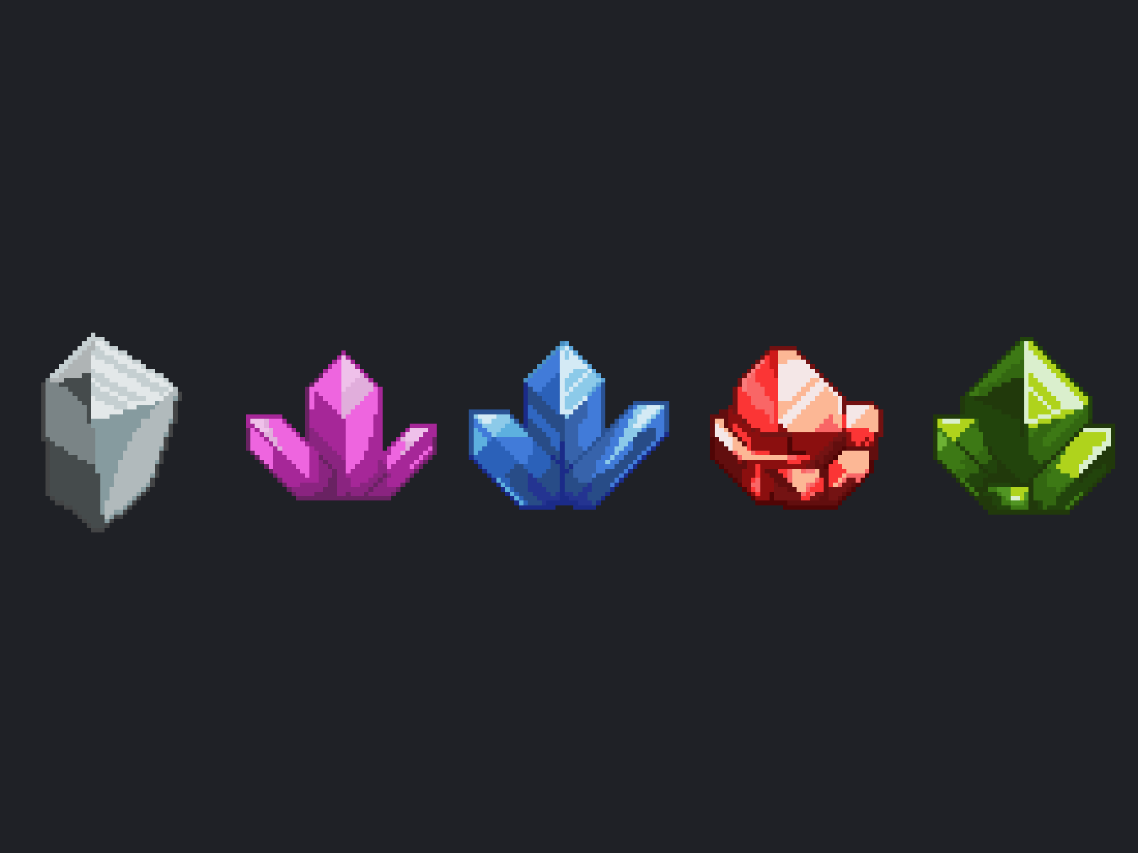 Glowing Crystals & Shrine - Animated Pixel Art Pack by Frakassets