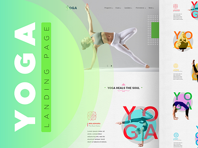 Yoga Landing Page branding design flat illustration minimal typography ui ux web website