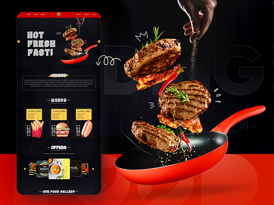 Landing Page For Food Vertical app branding design flat illustrator minimal typography ui vector website