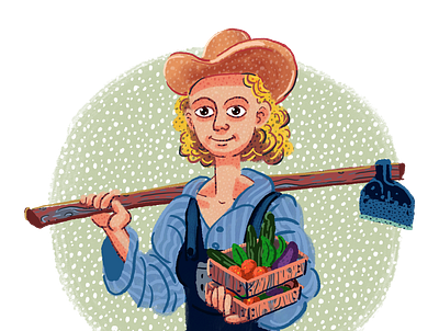 The farmer girl, Illustration from psycholocial profile theme. farmer illustration