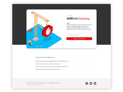 AdBlock Desktop Beta Waitlist design ui