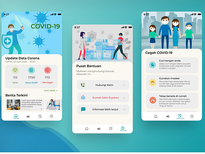 Covid 19 - Mobile App android app app app ui best design concept coronarender coronavirus covid 19 covid19 design dribble figma flat montserrat new roboto stayhome ui ux virus