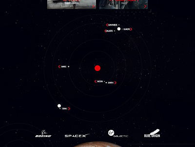 SpaceWay branding design interplanetary landing page mars passenger space website