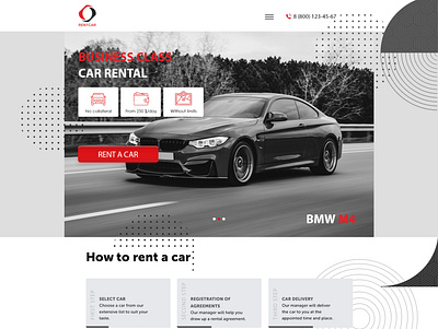 RENTCAR art branding business class car design landing page rental rental company website