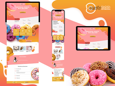 Donuts branding colorfully delivery donuts individual landing page ui website