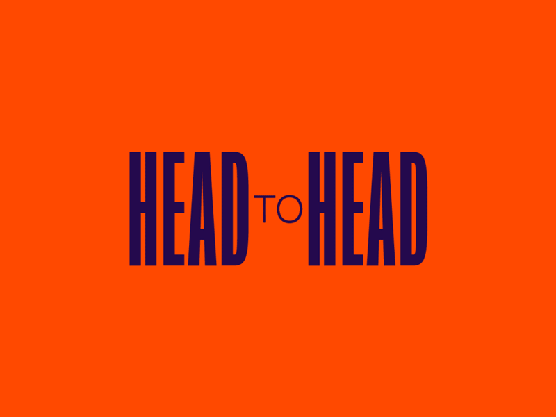 Head To Head animation clean colour condensed kinect red typography