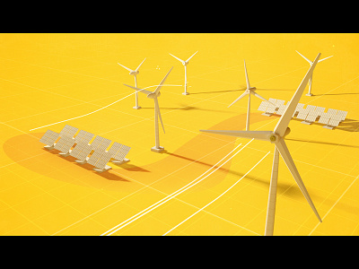 Styleframe / Energy c4d desert energy solar wind turbine