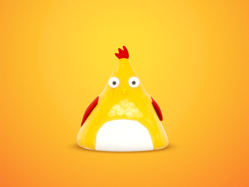 Chicken 3d animation bird chicken egg gif loop motion music yellow