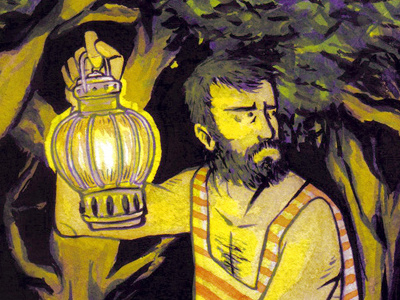 Creeps comics forest ink lamp light sailor watercolor