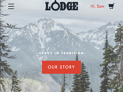 Lodge Mobile Site Exploration camping cookwear ecommerce lodge mobile site ui