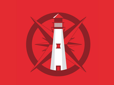 Nautical Fun coozie flat lighthouse logo vector