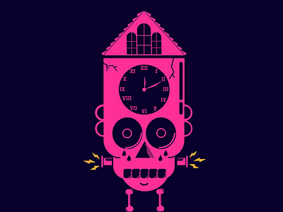 SKULL CLOCK ILLUSTRATION affinity designer art clock gigposters illustration illustrator poster skull vector