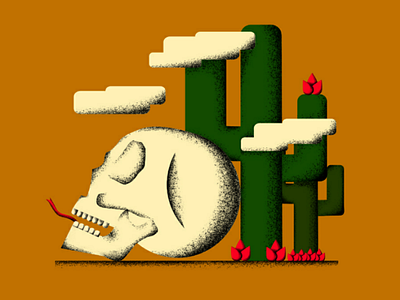 ILLUSTRATION affinity desert design flat graphic design illustration illustrator photoshop poster shader skulls