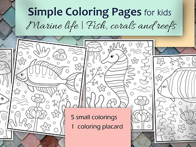Coloring book pages for children | Sea, Marine life