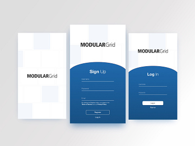 ModularGrid App Sign-Up Mockup