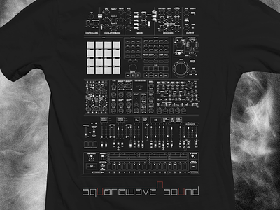 Squarewave Sound T-shirt design design illustration synths technical tshirt