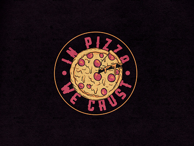 In Pizza We Crust crust design food illustration logo pizza