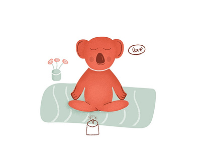 mindful meditation art character cute digital painting digitalart koala mindfulness