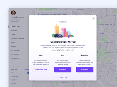 Pricing Plans modal app app design cabify cabifydesign corporate mobility design mobility modal pricing pricing page pricing plan pricing plans pricing table subscription