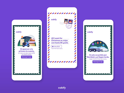 Christmas Campaign advertising animation cabify cabifydesign christmast design illustration instagram stories mobility promotion social ads social media
