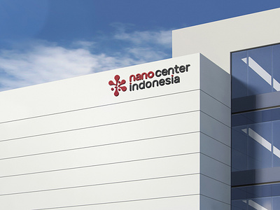 Nano Center Indonesia Logo on Building branding company logo