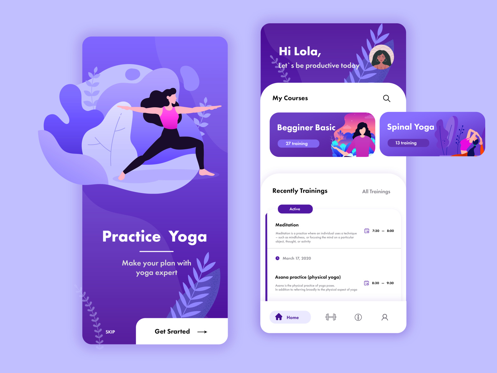 UI&UX - Mobile App - Yoga Practice by yuliia.kot on Dribbble