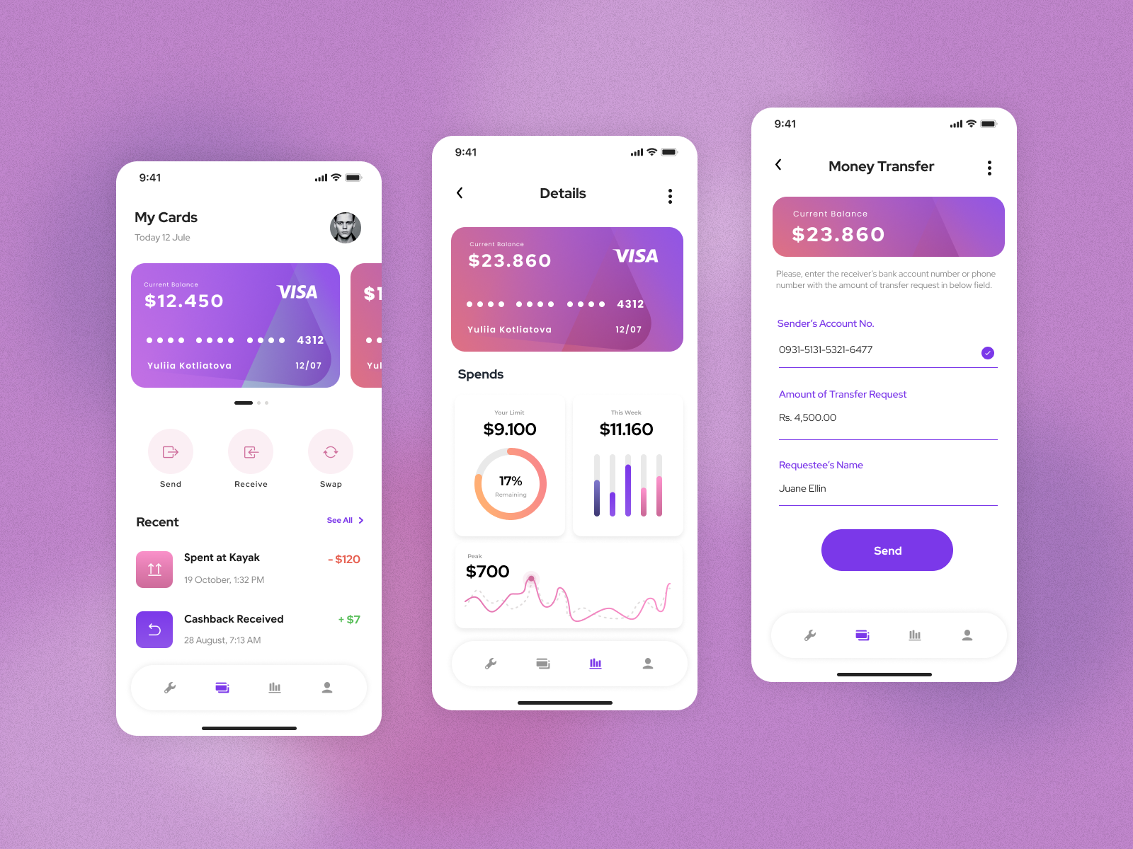 Finance UI&UX App by yuliia.kot on Dribbble