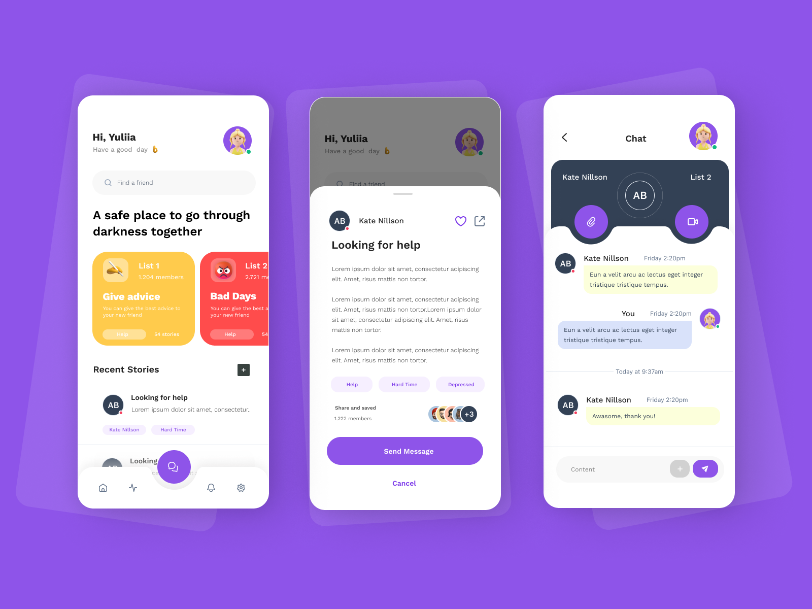 Mobile App | UI&UX | Communication by yuliia.kot on Dribbble